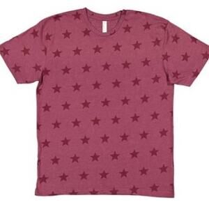 Code Five Men's Five Star Tee Shirt Size XL Burgundy Short Sleeve Crew Neck